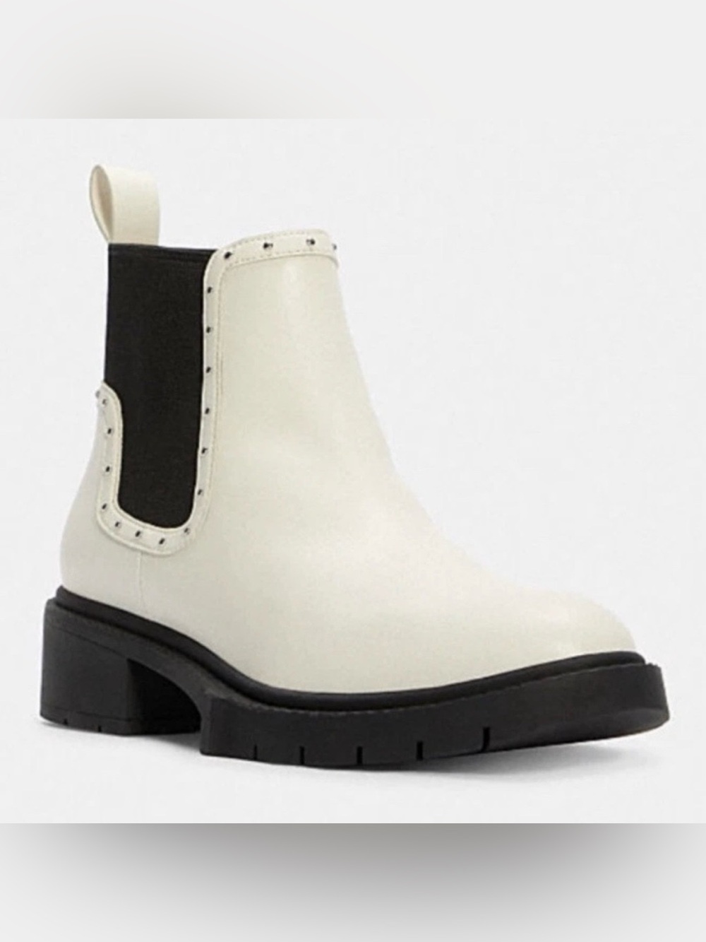 Coach Lory White Leather Ankle Bootie